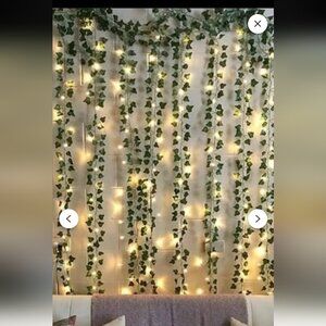 Hanging Green Leaf Vines With Led Lights - Like New
